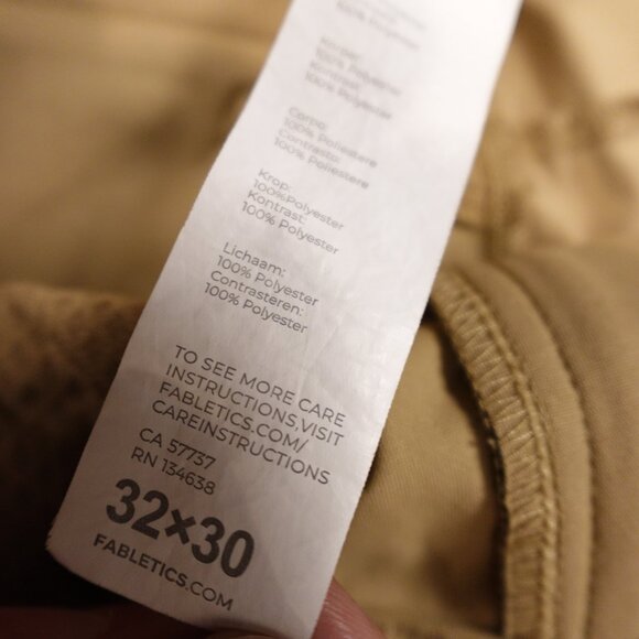 Fabletics The Don 5-Pocket Pant Men’s 32x30 Khaki Stretch Performance - Picture 4 of 11